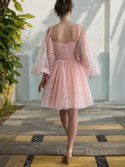 Bridesmaid Dress Shops Near Me, A-Line/Princess Spaghetti Straps Short/Mini Homecoming Dresses