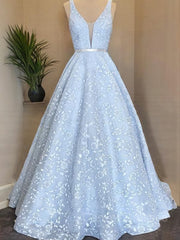 Formal Dresses For Large Ladies, A-Line/Princess Straps Floor-Length Lace Prom Dresses With Appliques Lace