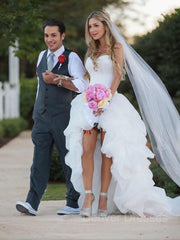 Wedding Dress Websites, A-Line/Princess Sweetheart Asymmetrical Organza Wedding Dresses