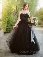 Wedding Dress Classic, A-line/Princess Sweetheart Floor-Length Tulle Wedding Dress with Appliques Lace
