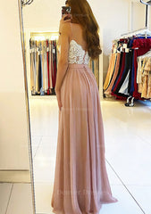 Design Dress Casual, A-line/Princess Sweetheart Sleeveless Long/Floor-Length Chiffon Prom Dress With Split Appliqued