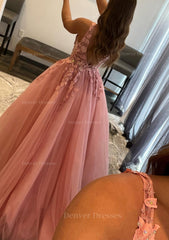 Bridesmaid Dress Website, A-line Princess Sweetheart Sleeveless Long/Floor-Length Tulle Sparkling Prom Dress