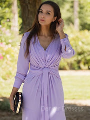 Dream, A-Line/Princess V-neck Ankle-Length Jersey Mother of the Bride Dresses With Ruffles