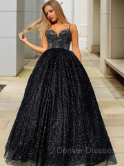 Prom Dress Boutique, A-Line/Princess V-neck Floor-Length Prom Dresses