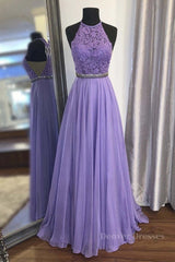 Design Dress, A Line Purple Lace Long Prom Dress with Belt, Purple Lace Formal Dress, Purple Evening Dress, Bridesmaid Dress