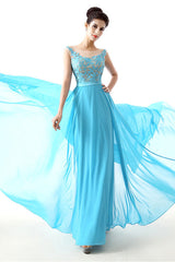 Prom Dress Under 69, A-line Sleeves Chiffon Lace Backless Long Prom Dresses