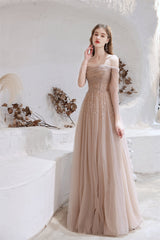 Party Dresses Black And Gold, A-Line Strapless Off The Shoulder Lace Up Beading Tulle Long Prom Dresses