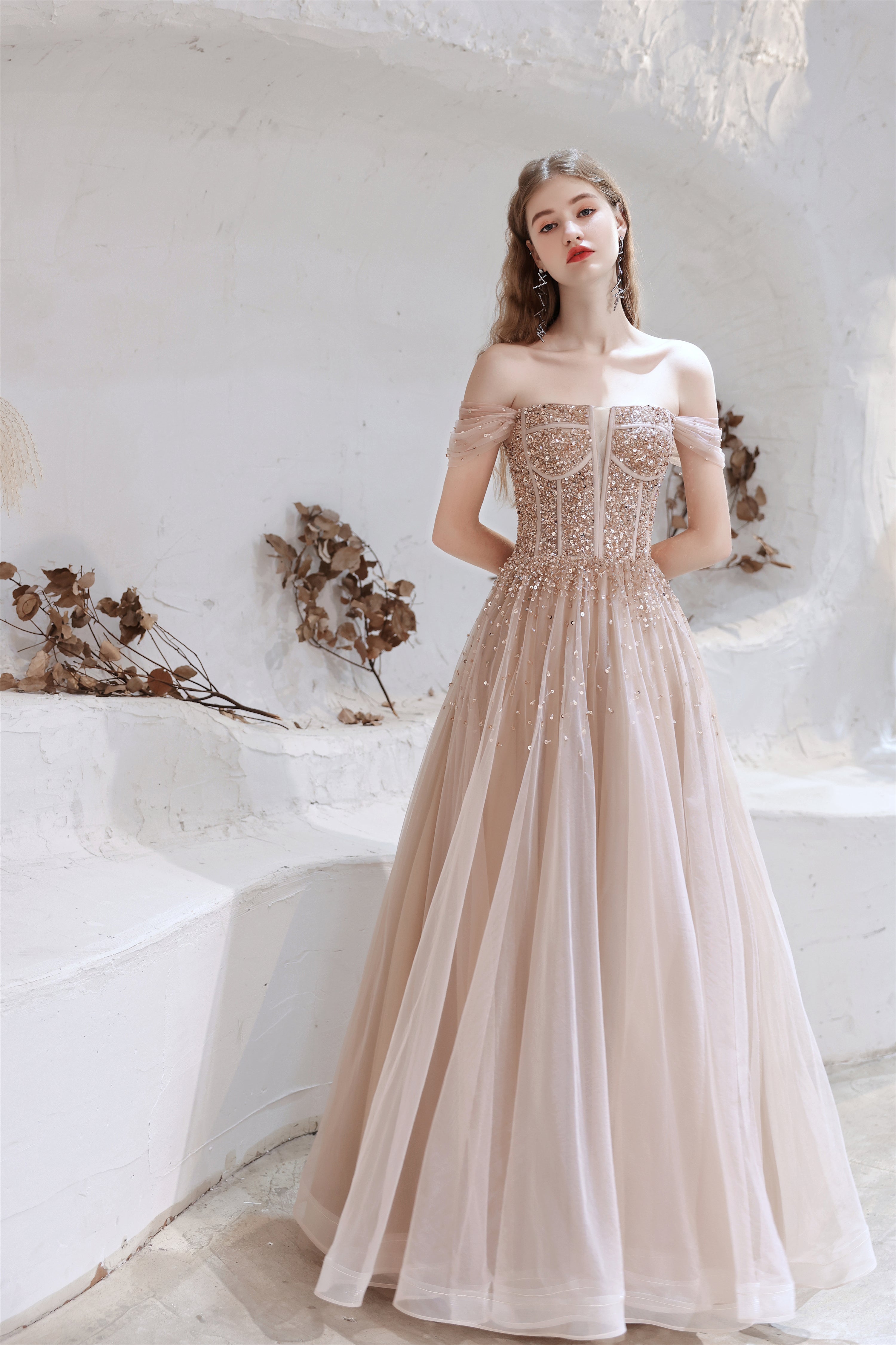 Party Dress Pattern Free, A-Line Strapless Starlight Princess Prom Dresses