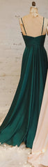 Prom Dress Inspo, A-Line Straps Ruched Long Bridesmaid Dress Formal Dresses