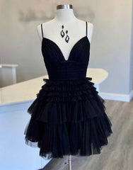Party Dress Code Idea, A-line Tiered Short Homecoming Dress,Formal Mini Dresses