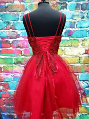 Evening Dresses Off The Shoulder, A Line V Neck Dark Red Lace Prom Dresses, Dark Red Lace Formal Homecoming Dresses