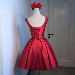 Prom Dress Sweetheart, Adorable Cute Wine Red Satin Short Prom Dress , New Party Dress