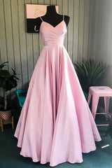 Prom Dress Color, Elegant Pleated A Line Pink Customized Floor Length Long Prom Dress, Ae893