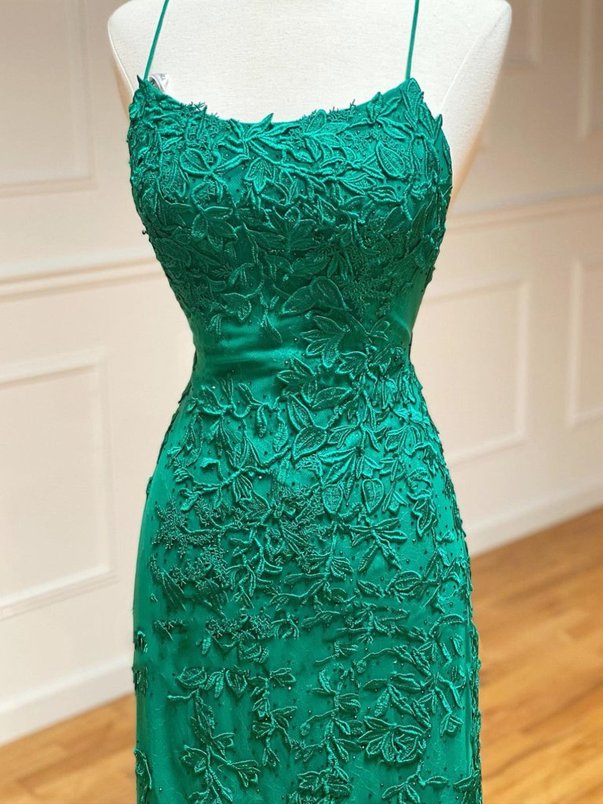 Prom Dress With Pockets, Backless Green Lace Mermaid Prom Dresses, Open Back Mermaid Lace Formal Evening Dresses
