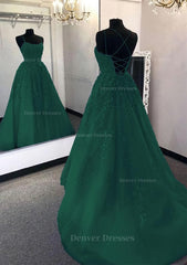 Homecoming Dress Shops Near Me, Ball Gown Scoop Neck Long/Floor-Length Tulle Prom Dress