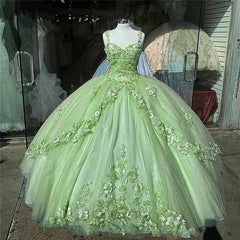 Formal Dress Cheap, Ball Gown Sweet 16 Dress Princess Quinceanera Dresses Lace Appliques Sweet 15 Party Prom Ball Gowns