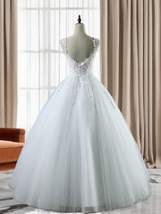 Wedding Dresses Wedding Dresses, Ball-Gown Sweetheart Applique Floor-Length Tulle Wedding Dress