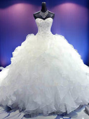 Wedding Dress Lookbook, Ball-Gown Sweetheart Beading Cathedral Train Organza Wedding Dress