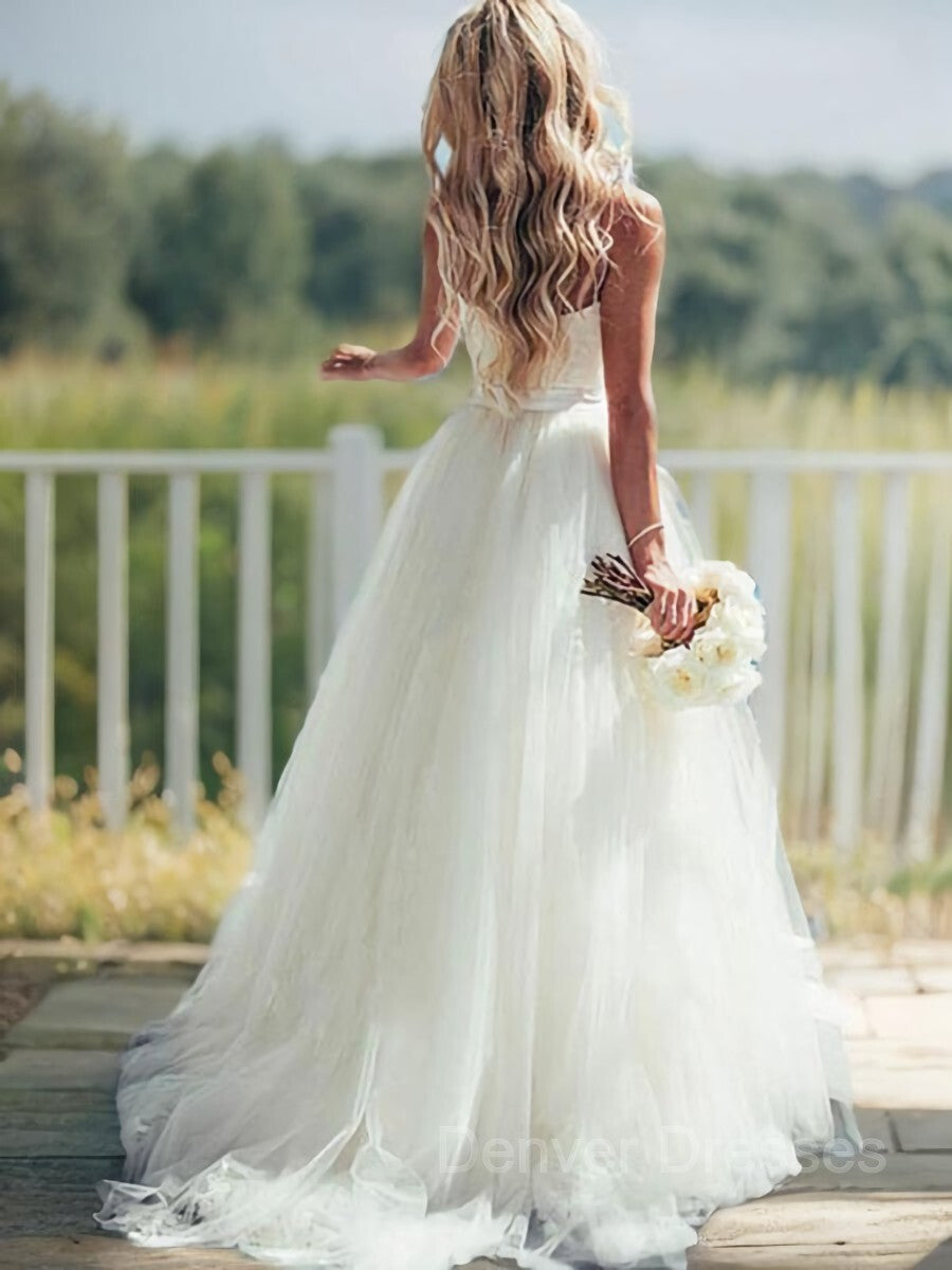 Wedding Dresses Nearby, Ball Gown Sweetheart Sweep Train Tulle Wedding Dresses