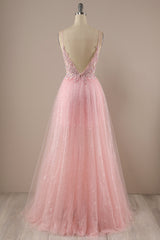 Formal Dress Black Dress, Pink Long Prom Party Dress