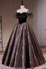 Party Dress Jeans, Black Satin Tulle Long Prom Dress, A-Line Off Shoulder Evening Dress Formal Dress