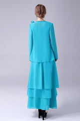 Bridesmaid Dresses Color Palettes, Blue Chiffon Mother Of The Bride Dresses With Jacket