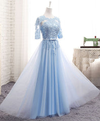 Bridesmaids Dress Burgundy, Blue Tulle Lace Long Prom Dress Blue Tulle Bridesmaid Dress