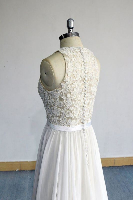 Wedding Dresses Classis, Eye-catching Lace Chiffon A-line Wedding Dress