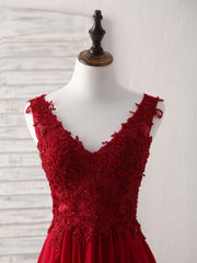 Evening Dresses Fitted, Burgundy Chiffon Lace Short Prom Dress Burgundy Homecoming Dress