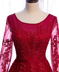 Quinceanera Dress, Burgundy Long Prom Dress, Burgundy Formal Bridesmaid Dress