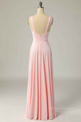 Black Lace Dress, Candy Pink A-line Illusion Lace Cap Sleeves Chiffon Long Prom Dress