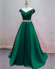 Lace Dress, Ball Gown Green Long Prom Dress, Evening Dress