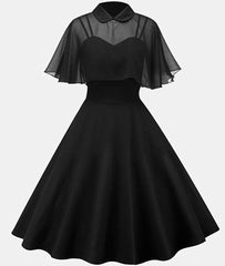 Wedding Aesthetic, Black Tea Length Homecoming Dress, Charming Dress