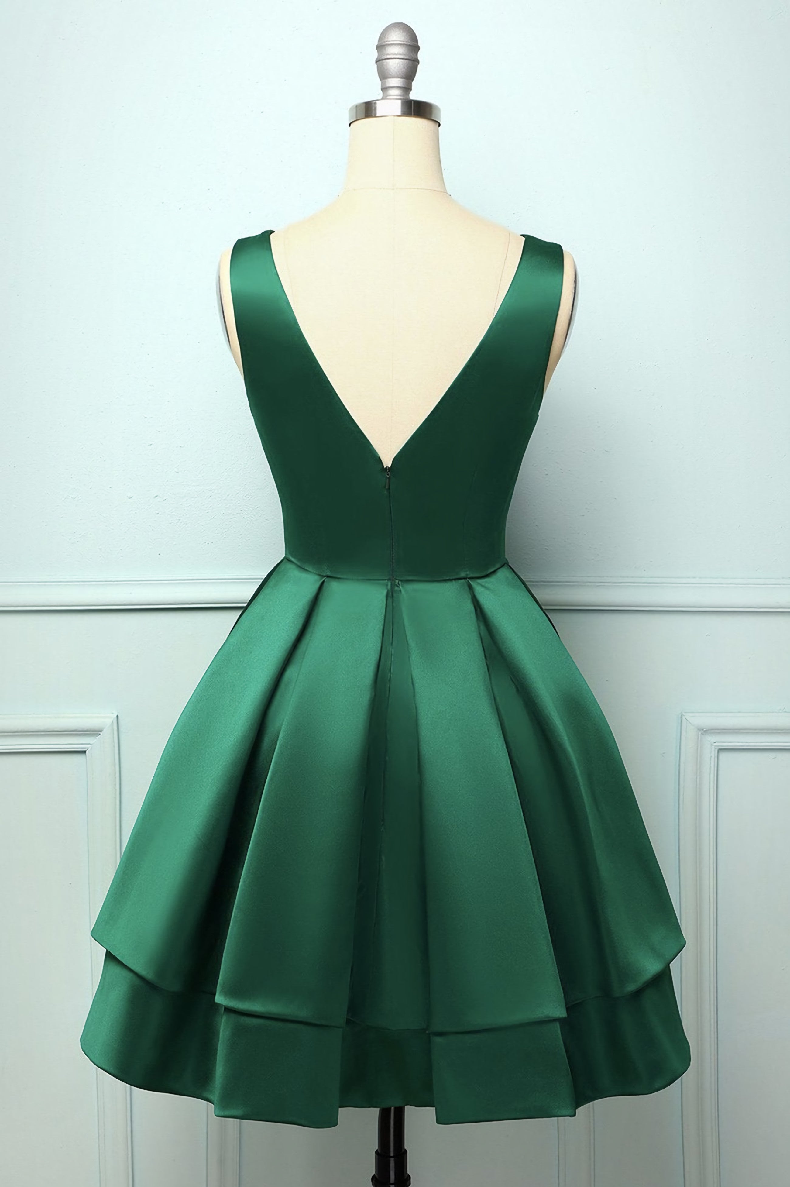 Bridesmaid Dresses Mauve, Green Satin Short Homecoming Dress