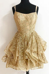 Bridesmaids Dresses Blush Pink, A Line Sequins Gold Short Homecoming Dresses, Glitter Cocktail Party Dress