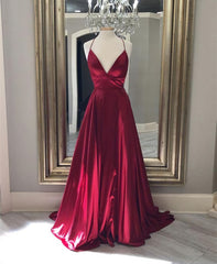 Party Dress Quotesparty Dresses Wedding, Spaghetti Straps Evening Gowns Dark Red Long Prom Dresses