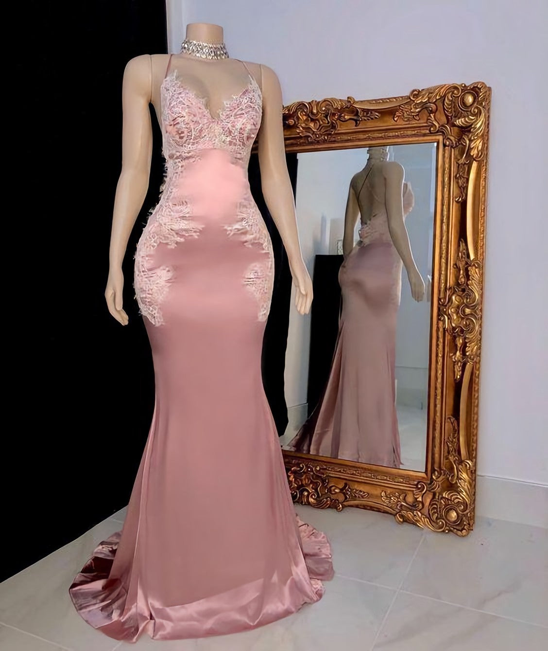 Sequin Dress, Pink Long Prom Dress, Evening Dress