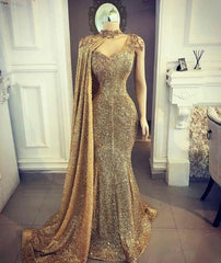 Party Dresses Maxi, Formal Evening Gown Prom Dresses, Sparking Mermaid V Neck Sexy Prom Dress