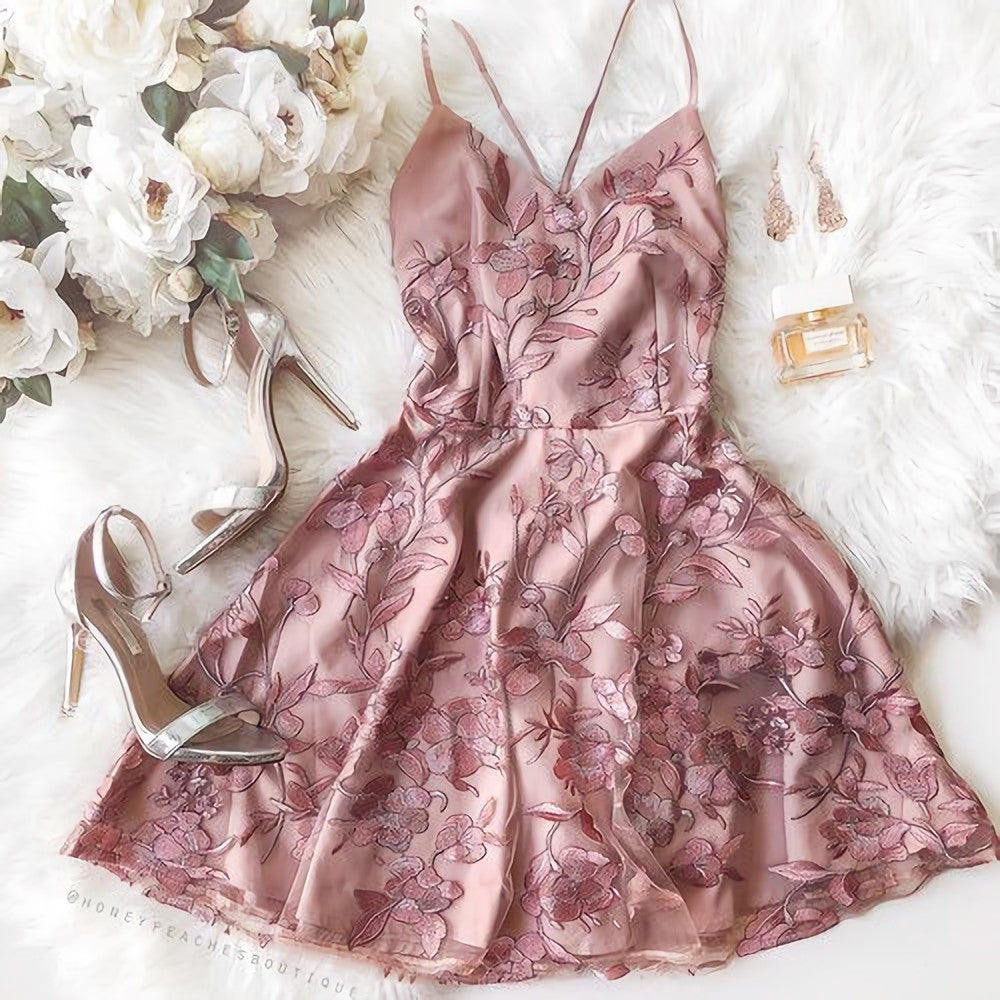 Mermaid Wedding Dress, 2024 Homecoming Dresses, A Line Pink Short Dress