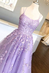 Party Dress Fancy, Lilac Prom Dresses, With Appliques Long Princess Prom Dress, Prom Dance Dress, Formal Prom Dress