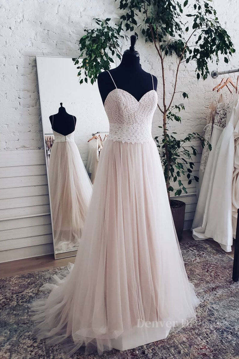 Bridesmaid Dress Mauve, Champagne tulle sweetheart lace long prom dress tulle formal dress