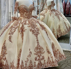 Wedding Dresses Off The Shoulder, Charming Off the Shoulder Ball Gown Sweet 16 Dress Wedding Gown