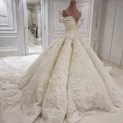 Wedding Dresses 2028, Classic Off theshoulder Luxurious Appliques Ball Gown Wedding Dress