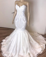 Wedding Dress Train, Classic Sleeveless Sweetheart Lace Appliques Mermaid Slim Bridal Wedding Dress