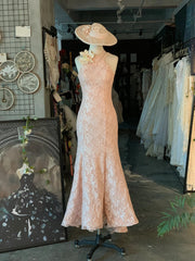 Wedding Dresses For The Beach, Classic Vintage Lace Floor Length Mermaid Wedding Dress