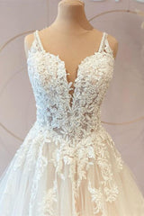 Wedding Dresses 2025, Classy Long Princess Sweetheart Tulle Appliques Lace Wedding Dresses