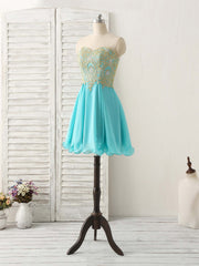 Prom Dress Store, Cute Green Lace Applique Short Prom Dress Green Homecoming Dress