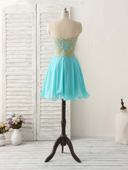 Prom Dresses Store, Cute Green Lace Applique Short Prom Dress Green Homecoming Dress