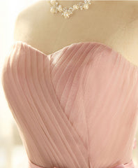 Prom Dress Chiffon, Cute Sweetheart Neck Tulle Short Prom Dress, Pink Bridesmaid Dress