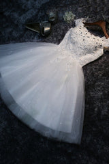 Prom Dresses Modest, Cute Tulle Short A-Line Prom Dress, Off the Shoulder Homecoming Party Dress